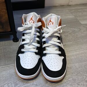 Air Jordan Sneakers - Black, White, and Orange